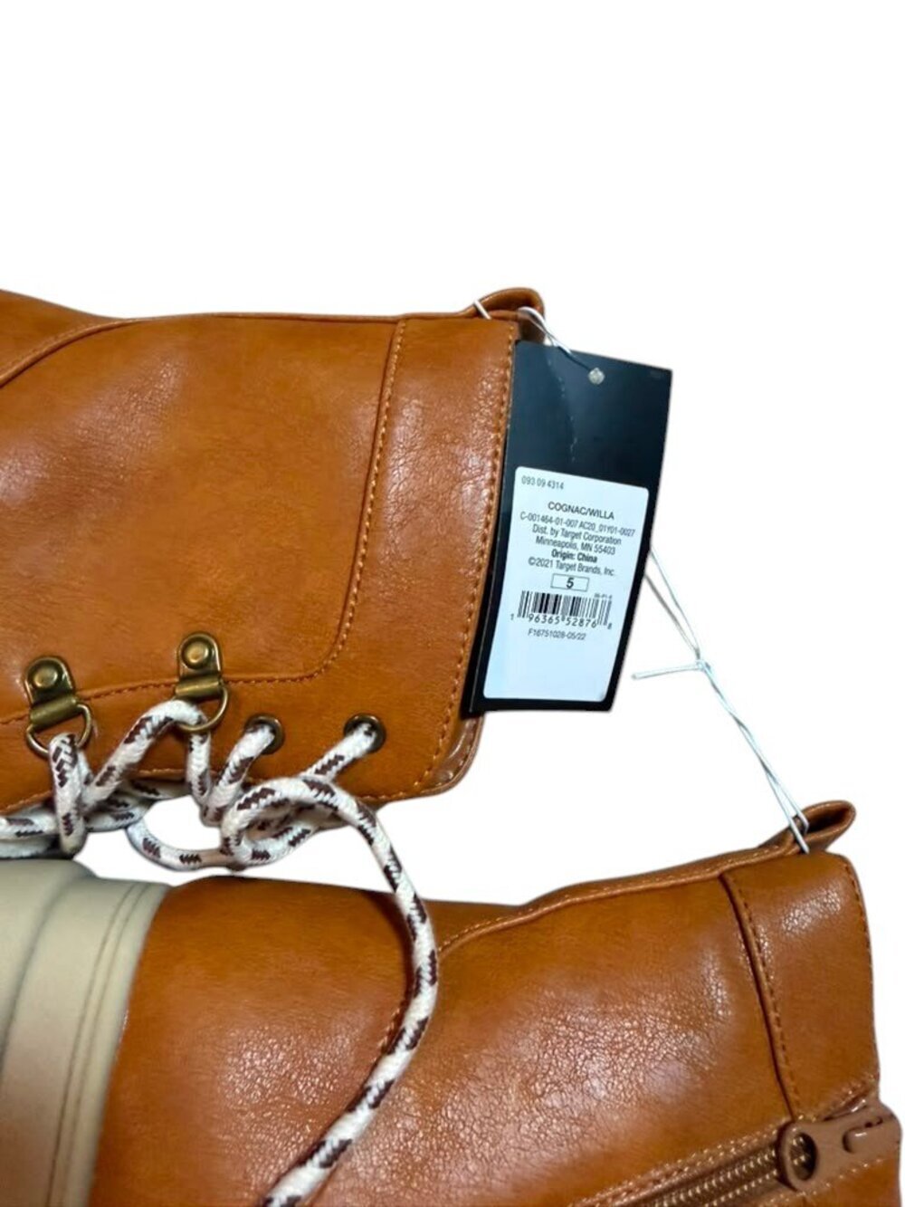 Art Class Girls Winter Combat Boots Tan Lace Up Side Zip Size 5 NWT Lug Sole. - Picture 4 of 8